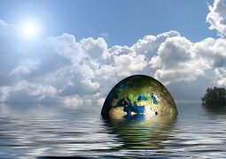 The Earth sea level rising global warming